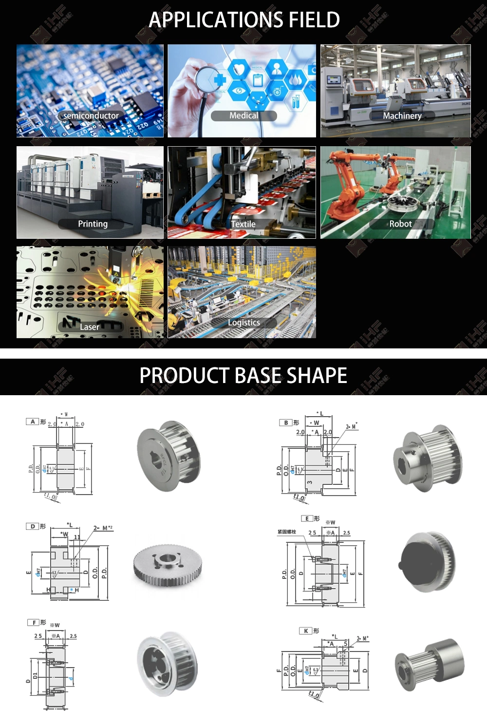 Factory Price High Precision Aluminum Timing Belt Pulley with Customized