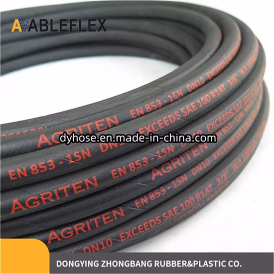 3/8 1sn Geflecht-Hydraulikschlauchleitung SAE 100r1 En853 Druck-Industrieschlauchbaugruppe